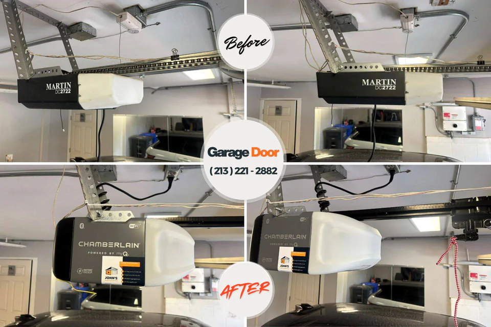 Before and after: garage door repair Queen Anne, MD